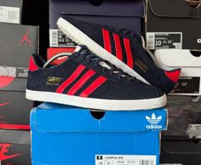 Adidas Gazelle OG Low Suede Trainers Navy/Red/Cloud Q33574