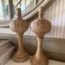 New 37cm high wood effect pumpkin finial with whitewash finish Image 5
