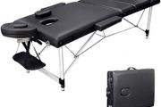 Portable Massage Bed Table - 3-Section Aluminum Foldable Beauty Couch for Reiki Therapy Treatment Salon Healing - Metal Headrest Support/with Carry Bag (FREE POSTAGE)