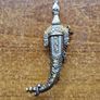 Vintage Sabre Blade Sword Brooch Tie Pin Clip Toledo Damascene Style Goldtone Image 2