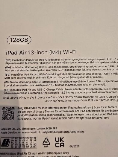 iPad Air 13inch M4 (2026 Model) Brand New Sealed Cost over 1000