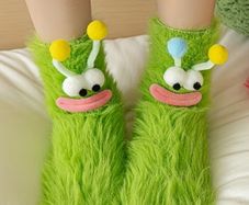 Fuzzy Alien Socks  Cozy & Whimsical