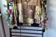 jacket Bnwt suede effect bomber jacket one size scarf print equestrian style