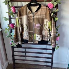 jacket Bnwt suede effect bomber jacket one size scarf print equestrian style