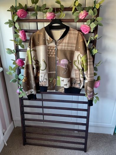 jacket Bnwt suede effect bomber jacket one size scarf print equestrian style