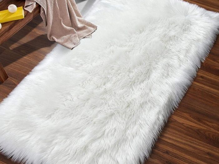Sheepskin Rug,Fluffy Rug, Fluffy Area Small Rugs Shaggy Rugs for Bedroom Rug Fluffy Sofa Floor Carpet Home Decoration Gray Rugs