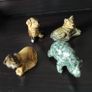vintage glass display wall cabinet with Wade collection figurines Image 4