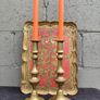 2 x Antique brass Candle Stands Image 10