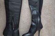 Guess over knee leather high heel boots