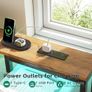 48 Inch Computer Desk with Monitor Stand with Power Outlets & Adjustable LED Image 5
