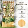 52L Wooden Planter, with Trellis and Shelves Natural Finish Image 2