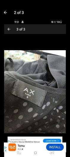 Ladies AX PARIS Black dotty dress fully lined. Like new.