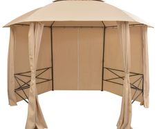 Garden Marquee Pavilion Tent with Curtains Hexagonal 360x265 cm