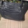 Osprey of London Navy Patent Crocodile Leather Handbag Image 4