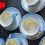 4 cups 4 saucers ,4  side plates ,milk jug ,sugar bowl ,some marked carrigaline, others plain ,buyer collects,,sold as is Image 6
