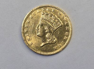 USA 1 dollar gold coin 1868 extremely low mintage