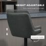 NEW SALE | Retro Bar Stools Set of 2, Adjustable Kitchen Stool, Upholstered Bar Chairs with Back, Swivel Seat, Dark Grey Image 4