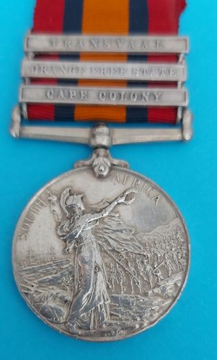 Victorian Queen South Africa Medal 3 bars 1st Essex Reg