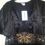 BNWT Oasis Black Silk Kimono Tie back embellished dress size UK12 EUR38/40 Image 3