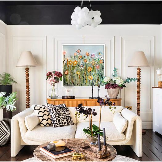 Spring Flowers, XXL painting by Irish artist Helen Mathews