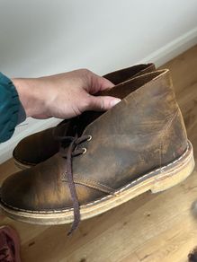 Unisex Clarks brown leather boots