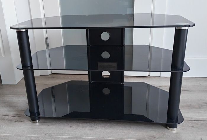 Black Glass TV Stand