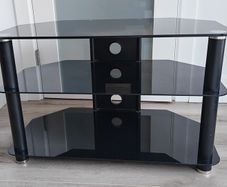 Black Glass TV Stand