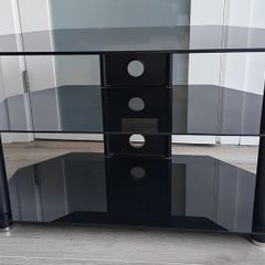 Black Glass TV Stand