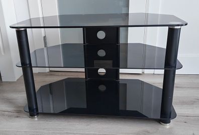 Black Glass TV Stand