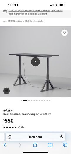 Sitting standing motorised Desk
