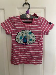 Pink stripes girl's top 92 Polarn O Pyret