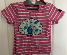 Pink stripes girl's top 92 Polarn O Pyret