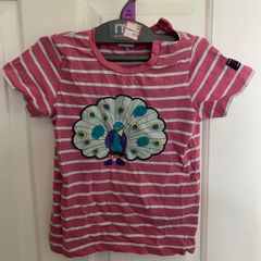 Pink stripes girl's top 92 Polarn O Pyret