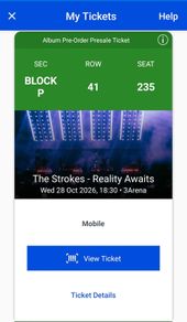 The Strokes 2x Seated Tickets (Face Value)