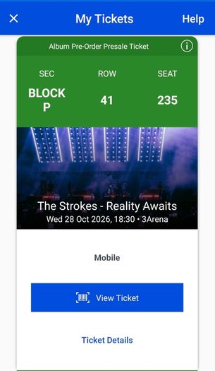 The Strokes 2x Seated Tickets (Face Value)