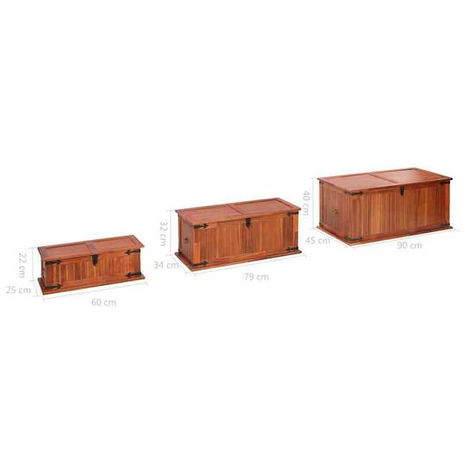 3 Piece Storage Chest Set