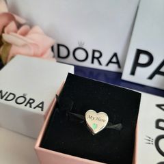 new genuine pandora MY HERO heart charm
