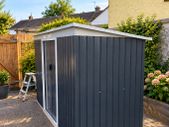 9ft x 4ft Metal Garden Storage Shed Tool House with Sliding Door
