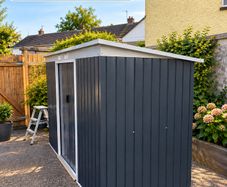 9ft x 4ft Metal Garden Storage Shed Tool House with Sliding Door