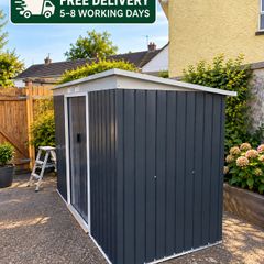 9ft x 4ft Metal Garden Storage Shed Tool House with Sliding Door