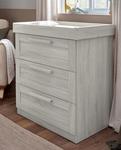Atlas 3 Drawer Dresser & Changing Unit - Nimbus White