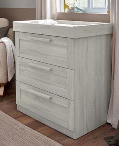 Atlas 3 Drawer Dresser & Changing Unit - Nimbus White