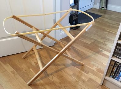 Wooden Moses basket stand.