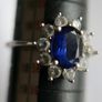Vintage 9ct White Gold 375 Sapphire Cluster Ring size:P 2,07g Image 7