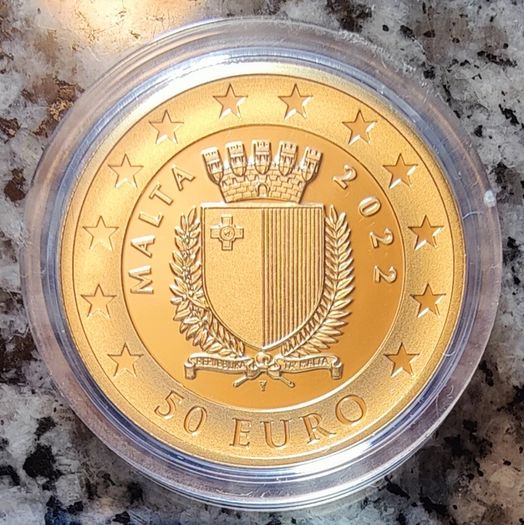 Malta 50 Euro Gold (.916) Proof Coin 2022 - The Magellan-elcano Circumnavigation of the Globe 500th Anniversary