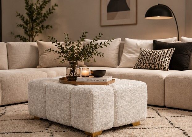 Elegant bubble pouffe ottoman 90x50
