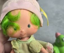 Lime Chiffon with Friend Parfait Parrot Strawberry Shortcake Doll Ccomplete outfit HTF AGC Kenner A.G.C same era as MLP G1 My Little Pony