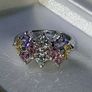 Vintage Sterling Silver Multi-Coloured Sapphire Cluster Image 9