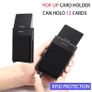 Slim Aluminum Wallet with Elasticity Back Pouch ID Credit Card Holder Mini RFID Wallet Automatic Pop Up Bank Card Case Men Purse Image 3