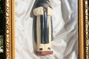 Framed Plaster Statue of St Martin de Porres - Peruvian Dominican Lay Brother - Canonised 6th May 1962 - Figure of St Martin